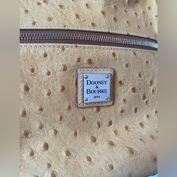 Dooney & Bourke Vintage Ostrich Satchel Style Bag Mustard Yellow - Picture 2 of 14